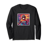 Fun Kid Monkey Playing Video Games Gamer Art Gift Graphic Long Sleeve T-Shirt