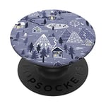 Winter Pop Mount Socket Art Work Cute Small Town PopSockets Grip and Stand for Phones and Tablets