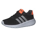 adidas Lite Racer 3.0 Sneaker, core Black/Silver met./Screaming Orange, 1 UK Child