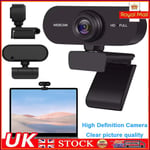 USB HD 1080P Webcam with Microphone Autofocus Computer Camera for PC Laptop UK