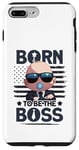 Coque pour iPhone 7 Plus/8 Plus Baby Boss Drapeau américain « Born To Be The Boss »