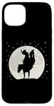 Coque pour iPhone 15 Plus Bronco et cavalier dans la nuit au clair de lune