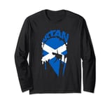 Spartan warrior Scottish flag. Design Scotland Vintage Long Sleeve T-Shirt