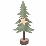 Villa d'Este Home Tivoli Sapin de Noël décoratif H. 45 cm, en Cuir synthétique et Bois, Noël