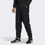 adidas Men Essentials Linear Tapered Stanford Pants - Black/White, Small/Large