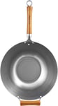 Ken Hom Carbon Steel Wok, 32cm, Excellence, Induction Hobs Suitable/Natural Pat