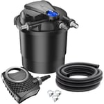 Kit complet: CPA-20000 Filtre de bassin à pression jusqu'à 40000 l avec 36 Watt lampe uv, NEO6000 SuperEco pompe 6000l/h 40W, 5m Tuyau 38 mm (1 1/2),