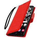 Vintage Series, flip wallet case for Samsung Galaxy S20 Ultra – Red