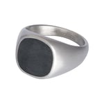 iXXXi Hommes Hommes Bague Rover Mat Argent | Taille 20, Acier Inoxydable, Pas de gemme