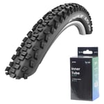 Schwalbe Black Jack Wire Bead 26 x 2.10 Tyre with Presta Valve Inner Tube