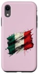 Coque pour iPhone XR Drapeau italien vintage - Souvenir d'Italie - Dos vieilli