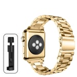 Metallrem för Apple Watch Ultra 49mm 8 7 45mm 41mm Rostfritt stål Smartwatch Armband för iWatch 6 5 4 SE 44mm 42mm 38 40mm Gold