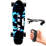 Skateboarding Electric Long Board, Electric Skateboard Classic Electric Cruiser Skateboard Ultra-Thin Skateboard Top Speed 25Km/H, Hub Motors Electric Longboard with Remote Controller,Blue outdoors