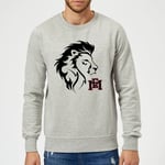 East Mississippi Community College Lion Head and Logo Sweatshirt - Grey - M - Grey