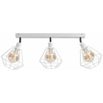 Keter Lighting - 463 Foskal Plafonnier Spot Barre Blanc, 65cm, 3x E27