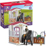 schleich 42437 HORSE CLUB - Box avec Tori et Princess, Extension pour écurie schleich avec 26 éléments inclus dont 1 cheval schleich, coffret figurines pour enfants de 5 ans et plus