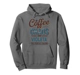 VIOLETA Personalized Cute Coffee Girls VIOLETA Name Pullover Hoodie