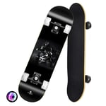 MBZL Skateboard complet Pro Complete Skateboard 31 x 8" Skateboard Cruiser Brett for Garçon/Fille / Adolescent / Adulte Tricks Skateboard pour débutant noir