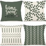 Lot de 4 Housses de Coussin en Lin d'extérieur Housse de Coussin Décoration pour Chambre, canapé, Chaise, Lit,Jardin 40x40CM,Vert D'eau - Ineasicer