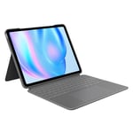Logitech Combo Touch pour iPad Air 11 pouces (M2), iPad Air (4e et 5e générations - 2020, 2022)(2024) Étui clavier - Clavier rétroéclairé amovible avec support, Clavier Français AZERTY - Gris
