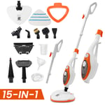 15-in-1 Hot Steam Mop Cleaner Upright & Handheld Hard Floor Carpet Steamer 1500W