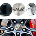 4-Pack - Jeep Centrumkåpor / Hjulnav Emblem - Bil 55mm - Svart