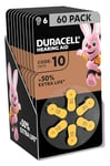 Duracell size 10 Hearing Aids batteries (pack of 60) +50% Extra Life, Easy Installation, 100% recyclable packaging, guaranteed 4 years in storage