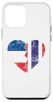 Coque pour iPhone 12 mini Drapeau thaïlandais en forme de cœur | France Thaïlande Roots Vintage