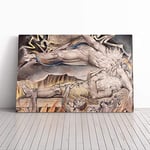 Big Box Art Canvas Print Wall Art William Blake Jobs Evil Dreams | Mounted and Stretched Box Frame Picture | Home Decor for Kitchen, Living Room, Bedroom, Hallway, Multi-Colour, 24x16 Inch