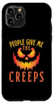 Coque pour iPhone 11 Pro T-shirt à motif Jack-o-Lantern de People Give Me The Creeps pour Halloween