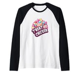 Treat Checker Funny Candy Food Munchies Halloween Snack Fun Raglan Baseball Tee