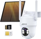 3G/4G Lte 360°Ptz Camera Solaire,2K Camera Exterieur Sans Fil Sur Batterie,Carte Sim+32Go Carte Sd,Detection De Mouvement Pir,Vision Nocturne Couleur,Audio Bidirectionnel,Ip66,G1 Blanc