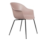 Gubi - Bat Dining Chair, Un-upholstered Smoked Oak Matt Base, Sweet Pink Shell - Matstolar - GamFratesi - Rosa