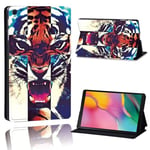 (Tab A7 10.4 T500T505tiger)Samsung Galaxy Tab A 10.1 T510 T515/10.5 T590 T595/A7 10.4 T500 T505 iskunkestävä tulostus, pehmeä nahkainen tablet-kotelo + kynän tietokoneen kannet ja kuoret