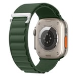 Alpine Loop Nylon Band för Apple Watch Band 49mm 42mm 44mm 45mm 41mm 40mm 38mm Rem för iWatch Series Ultra 2/SE/9/8/7/6/5/4/3 Green 42mm 44mm 45mm