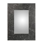 DRW Miroir Mural rectangulaire en Bois décoré en Gris, argenté, 60 x 80 cm