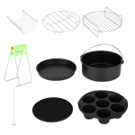 8in Air Fryer Accessories 8pcs Set Kit Parts Metal Holder Skewer Rack Cake UK