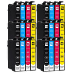 24 Ink Cartridges (set + Bk) For Epson Workforce Wf-2660dwf Wf-2540wf Wf-2510wf