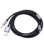 8-Pin to 3.5mm Aux Jack Audio Cable with USB Charge Male for iPhone iPod 1.8m