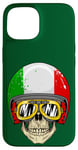 iPhone 15 Made In Italy Cool Italian Flag Skull Illustration Graphic Case