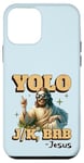 Coque pour iPhone 12 mini Yolo lol jk brb Jesus - Résurrection chrétienne amusante de Pâques