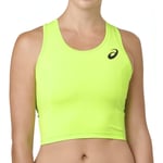 Asics Moving Womens Running Vest Crop Top Green Run Breathable Training Tank Top