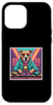 Coque pour iPhone 12 Pro Max Tourne-disque DJ musique chien mixage vinyles fête graphique