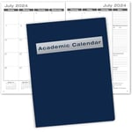 Elan Publishing Company Academic Planner Calendar - 13 Months (July 2024 - July 2025) 7'' X 10'' Saddle-Stitched Dated for 2024-2025 Academic Year (Blue)