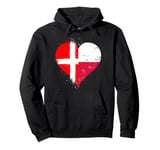 Half Polish Half Danish A Cool Heart Flag for Poland Denmark Pullover Hoodie