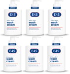 6 X E45 Dermatological Emollient Wash Cream 250 ml