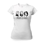 T-Shirt Femme Col Rond J'écoute Les Morts Bach Mozart Beethoven Musique Compositeur Classique