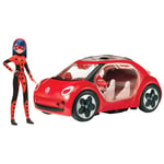 Miraculous Bandai Tales Of Ladybug And Cat Noir Volkswagen E-Beetle Car With Fashion Doll | 26cm Doll With Convertible Car For Girls And Boys | Toy Car With Space For 2 Dolls Up To 5 Kwamis