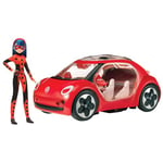 BANDAI Miraculous: Tales Of Ladybug And Cat Noir Volkswagen E-Beetle Car With Fashion Doll | 26cm Doll With Convertible Car For Girls And Boys | Toy Car With Space For 2 Dolls Up To 5 Kwamis