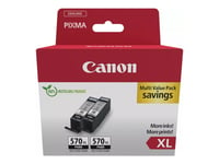 Canon Pgi-570Pgbk Xl Twin Pack - 2-Pack - 22 Ml - Xl - Svart - Original - Blekkbeholder - For Pixma Ts5051, Ts5053, Ts5055, Ts6050, Ts6051, Ts6052, Ts8051, Ts8052, Ts9050, Ts9055